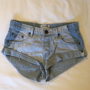 One Teaspoon Two-Toned Jean Shorts